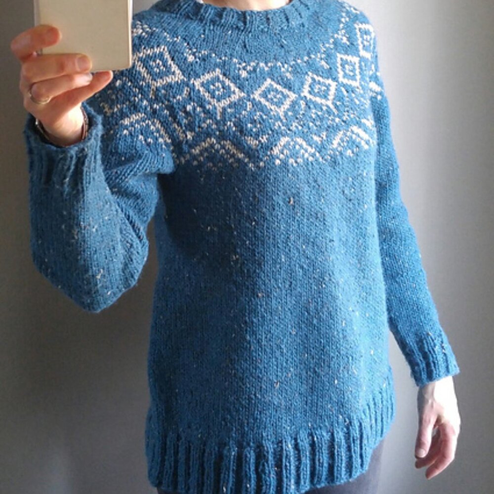 Hand Knit Merino Fair Isle Sweater